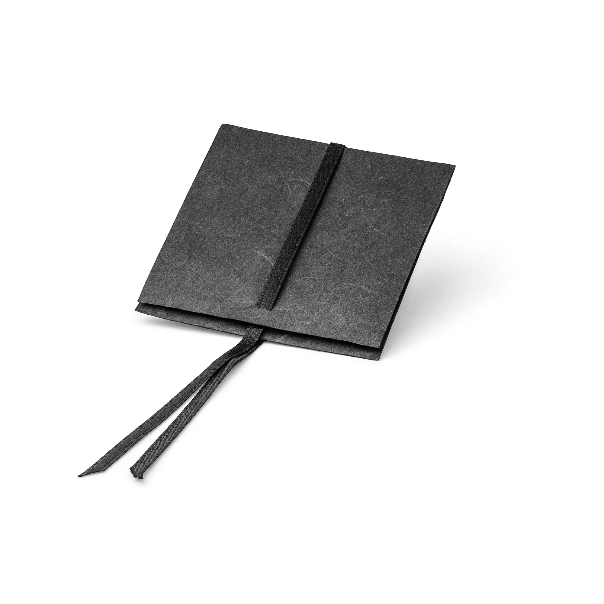 Paperbag klein, 80 x 80 mm, schwarz/schwarzes Band